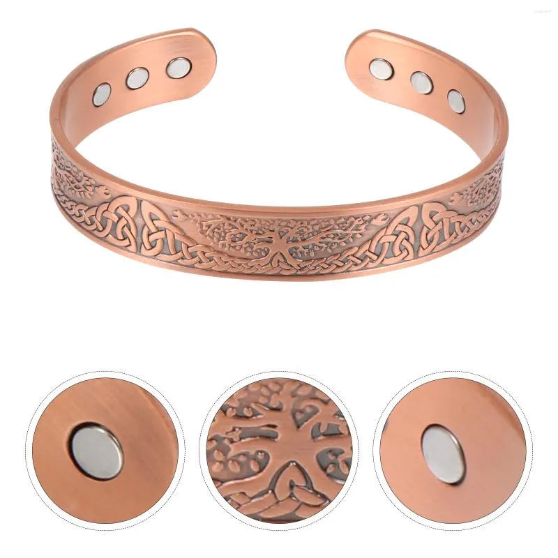 Charme pulseiras pulseira requintado corrente de pulso ímã jóias pulseira de cobre puro mão unisex mulheres energia homens