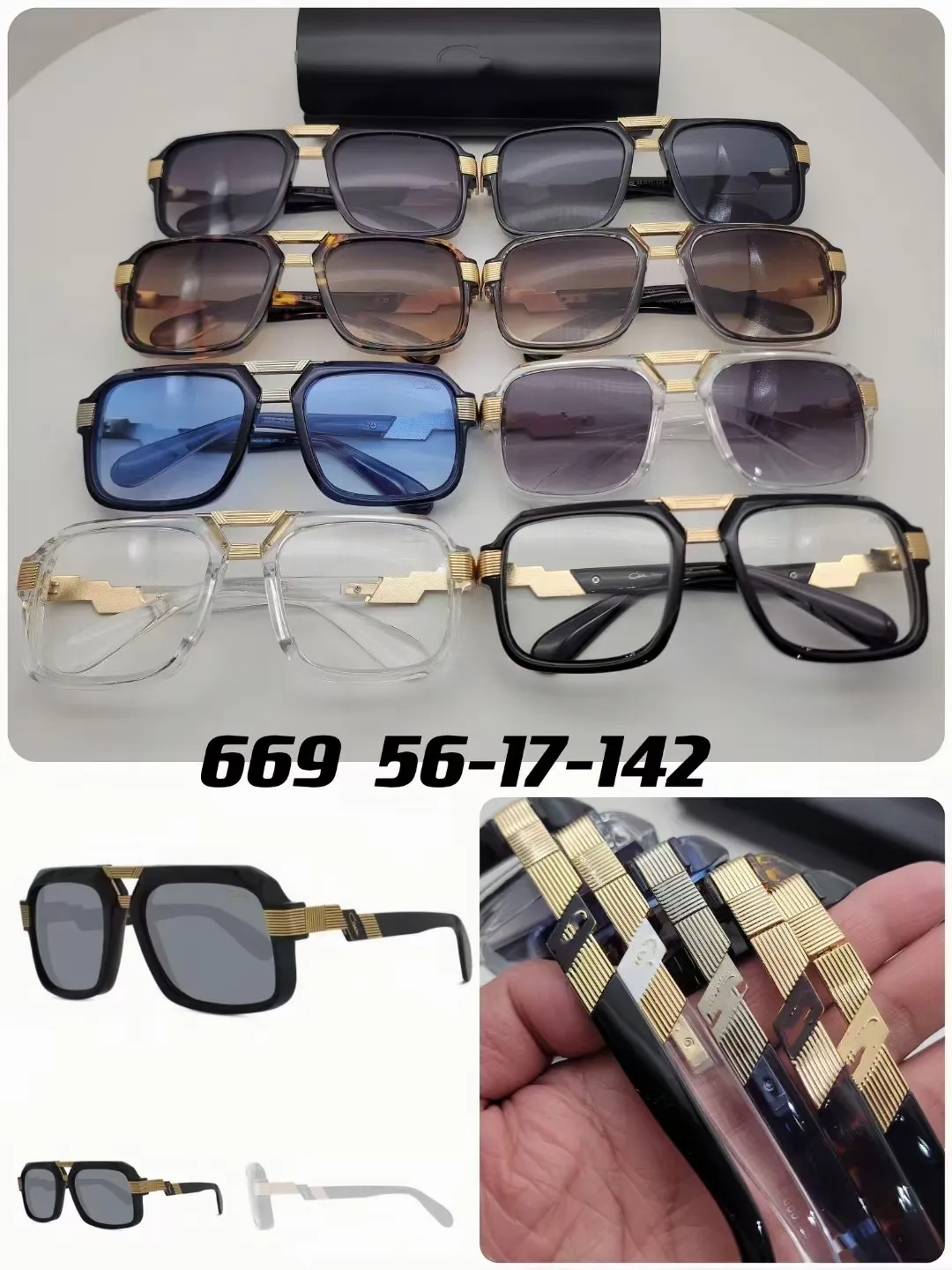 Retro Square Polarized Sunglasses UV400 Large Metal Frame Metal Square Retro Polarized Sunglasses Men Women Outdoor  main image 2