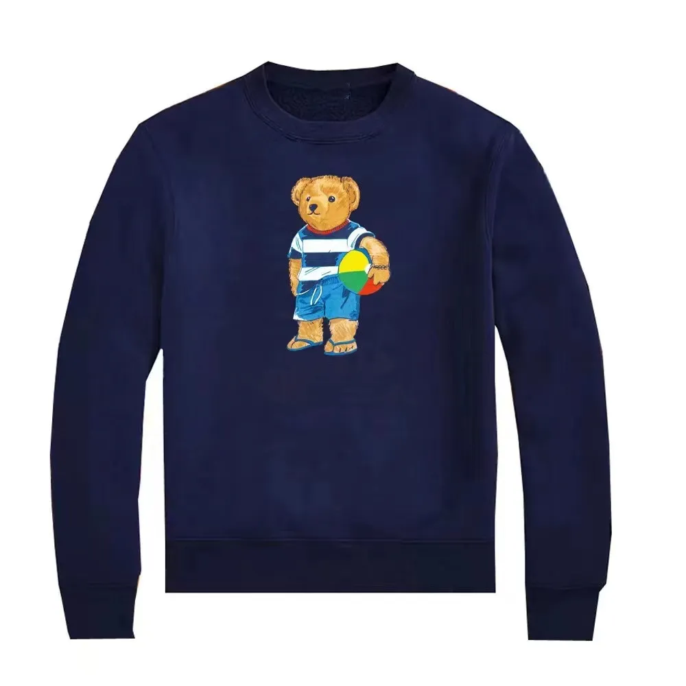 Men's Sweater Polos Teddy Bear Pullover Coat European and American Autumn and Winter Long Sleeve Casual Printing Fashion S-2XL