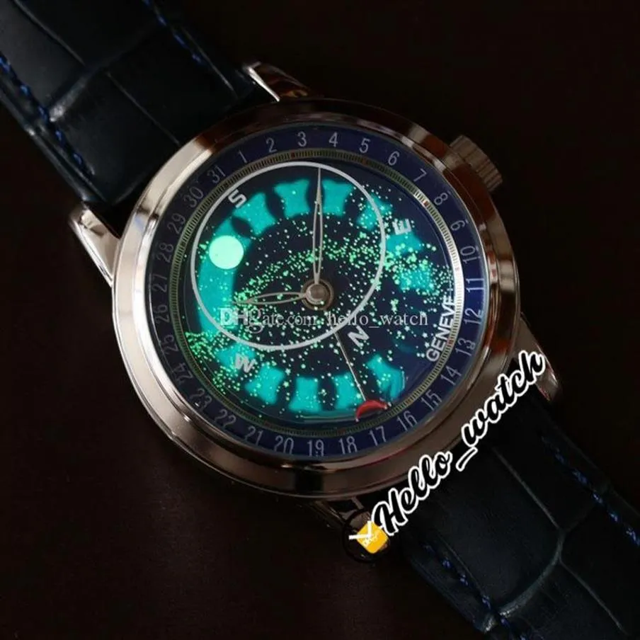 2 Style Super Complex 6102P-001 Miyota 8215 Automatic Mens Watch Starry Sky Galaxy Blue Dial 6102 6104 Steel Case Leather Strap Wa282z