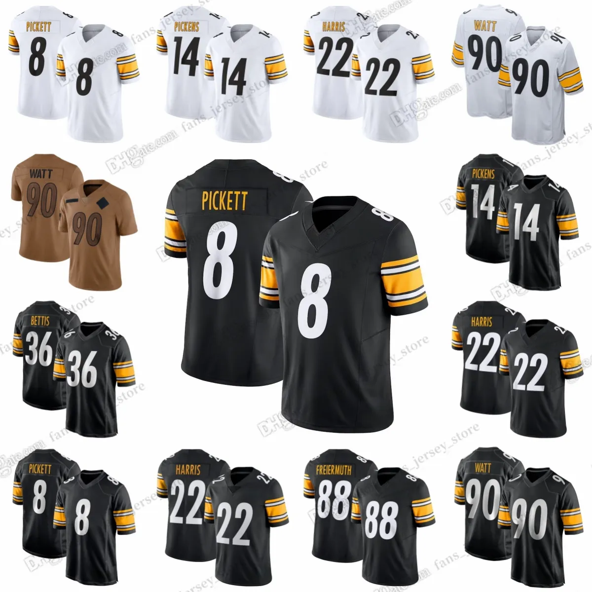 2023 New T.J. Watt Football Jersey Kenny Pickett Najee Harris Pat