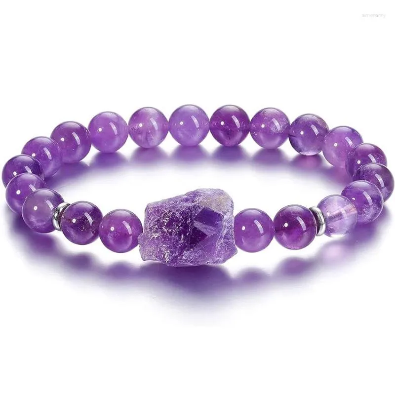 Strand Xsmnatural Ametyst Bracele dla kobiet Reiki Healing Crystal Energy kwarc Bransoletka 8 mm okrągłe kamienne koraliki