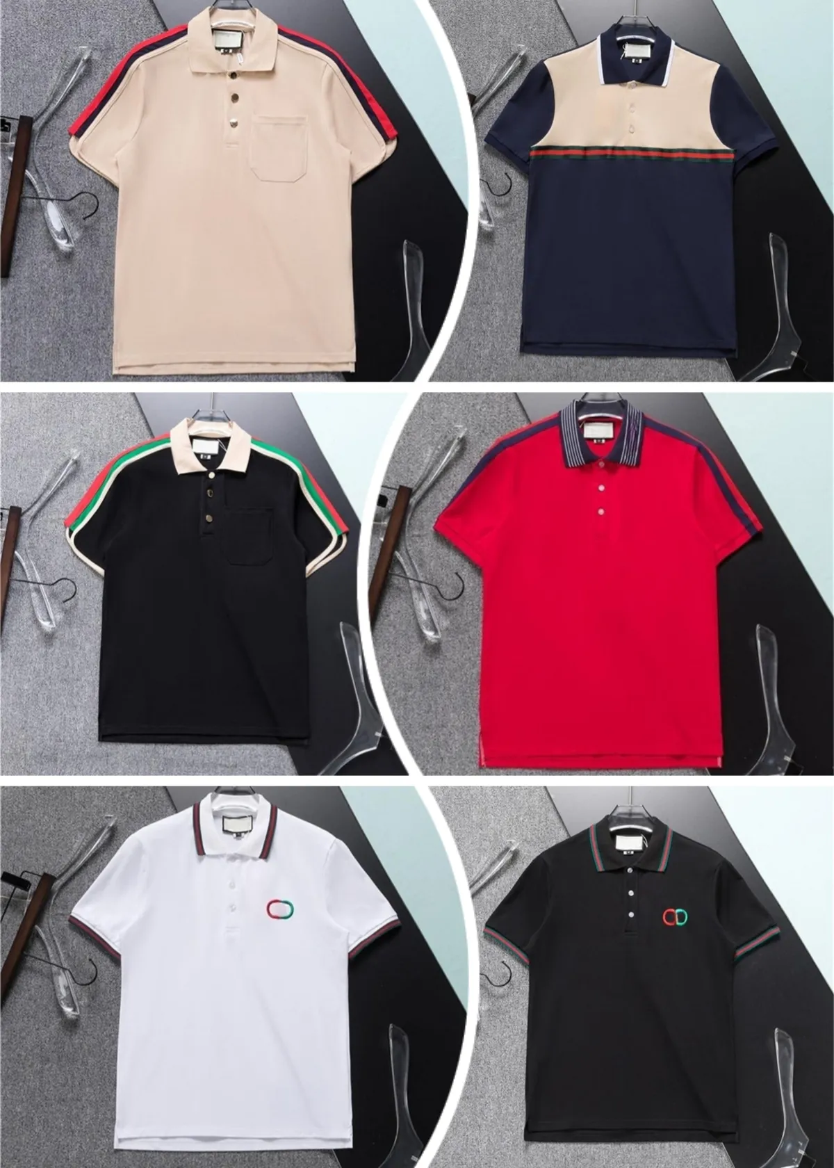 T-shirt homme créateur de mode coton polo revers chemises à manches courtes hommes d'affaires T-shirts grand T-shirt M--3XL