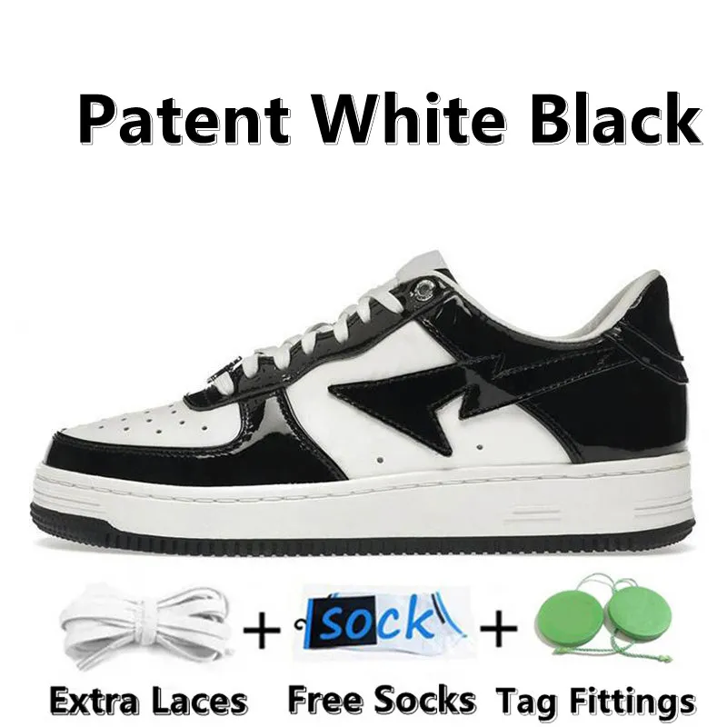 2024 Designer Star Chaussures décontractées pour les hommes baskets en cuir breveté noir blanc bury bury gris plateforme de skateboard jogging chaussures de marche d88