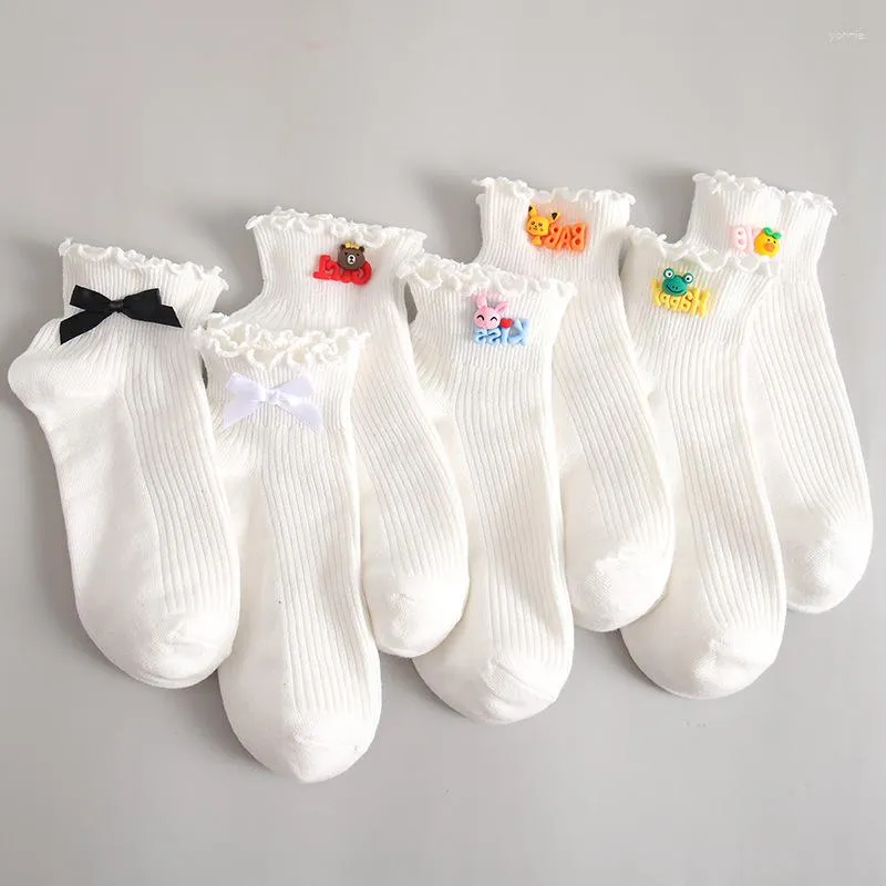 Frauen Socken 5 Paare/los Cartoon Tier Bär Atmungsaktive Casual Koreanische Mode Harajuku Stil Weiche Strümpfe