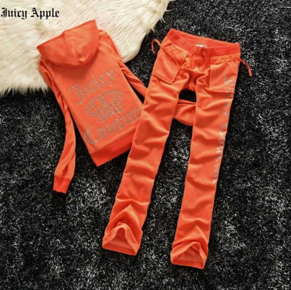 Juicy Tracksuit Women Velvet 2023: s varumärkes Velor Sy Suit Track Hoodies and Pants Set Ny High All Sorts of Fashion