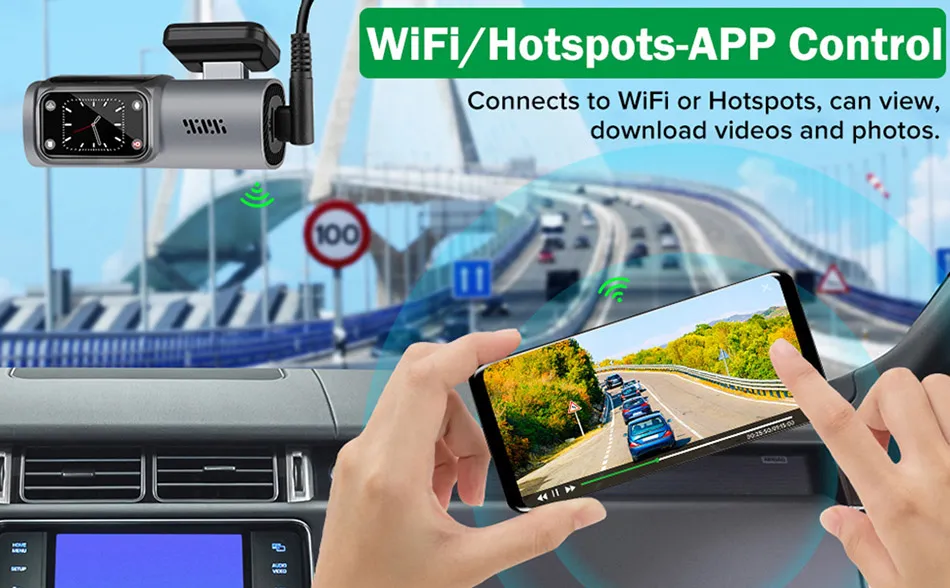 360 Traço Cam para Carros 2.5K camera veicular Controle WiFi GPS