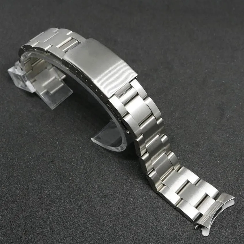 Bandas de reloj 19 mm 20 mm Plata Brushend Acero inoxidable Cepillado Oyster Band Pulsera para Mens2783