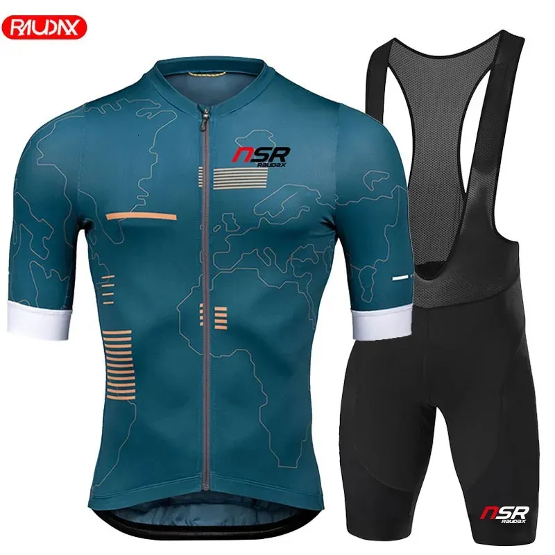 Cycling Jersey Sets NSR RAUDAX Short Sleeves for Men Mountain Bike Clothes Breathable Wear Summer 2023 230928