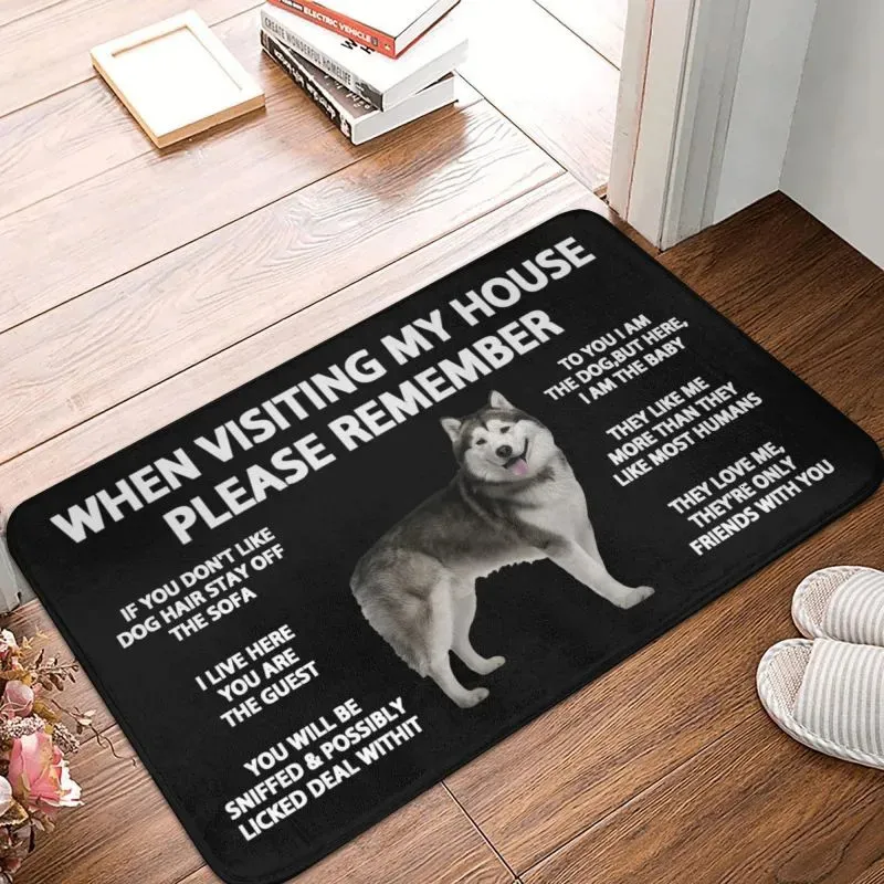 Siberian Husky Doormat - Non-Slip Bath Mat, Kitchen Rug, Entrance ...