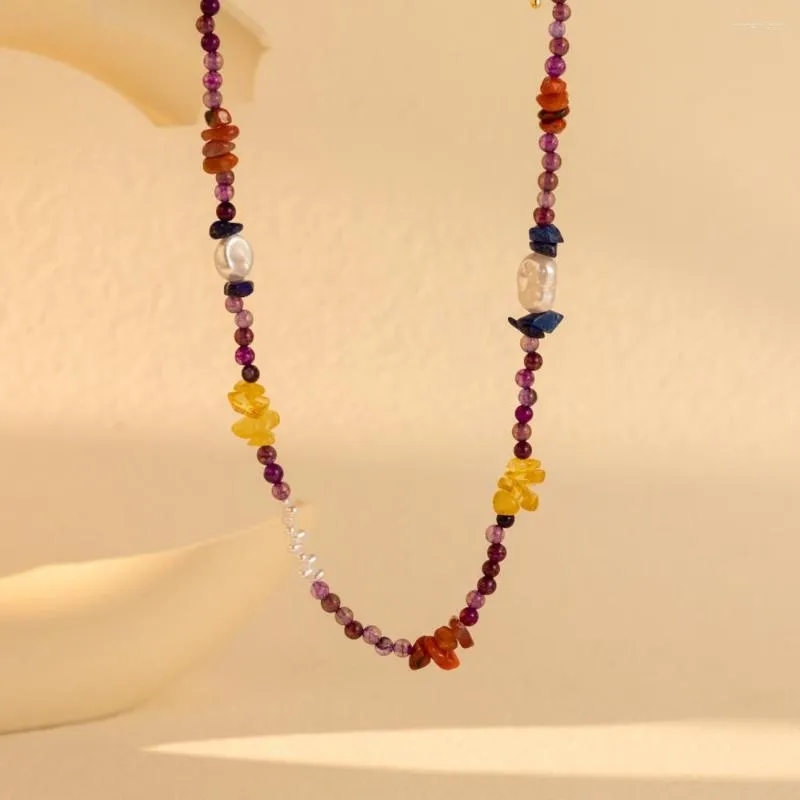 Halsband 2023 Farbe Naturstein Imitation Perle Halskette Für Frauen Persönlichkeit Temperament Damen Bankett Schmuck Großhandel