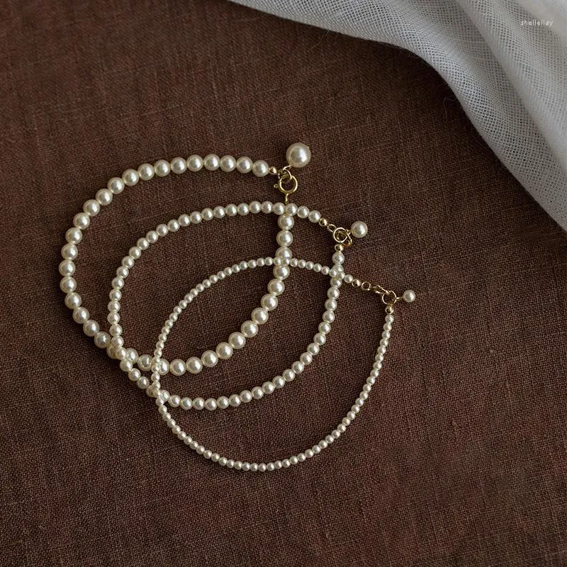 Beaded Strand 2023 Korean Simple Pearl Bracelet Fashion Elegant Metal Geometric Women's Jewelry