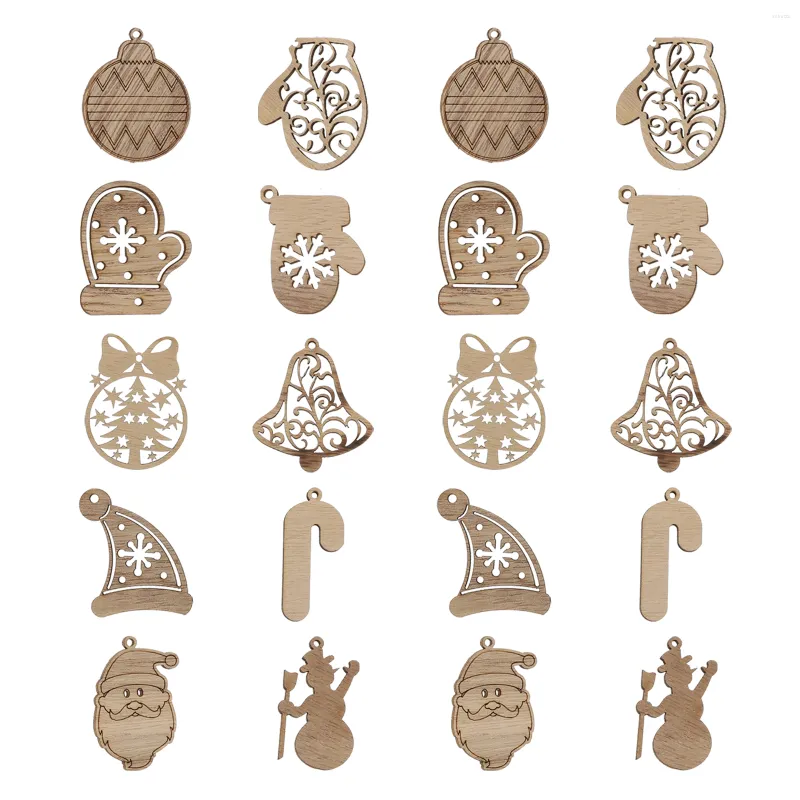 Figurines décoratives, ornements d'arbre de noël, pendentifs artisanaux, décor en bois de noël, décoration de Festival en bois, décorations de bonbons