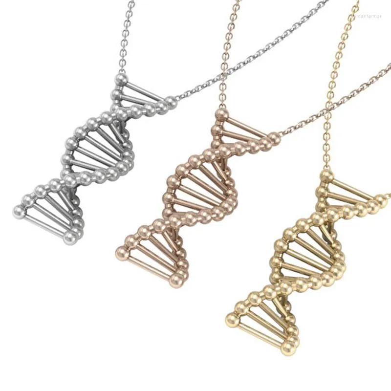 Pendant Necklaces Dna Necklace Science Biology Molecule Plate Gold Silver Rose