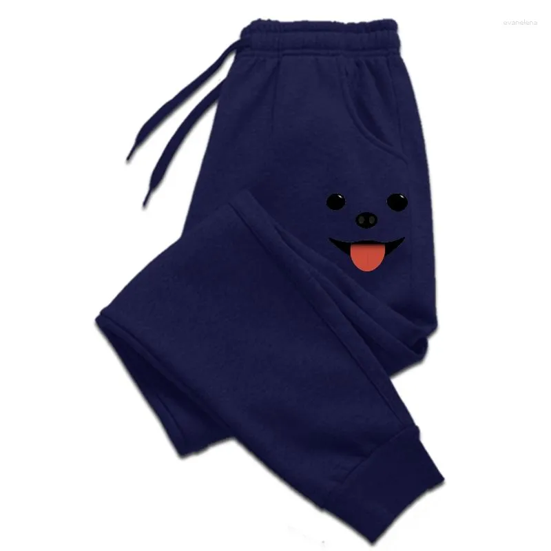 Calças masculinas Kawaii Cartoon Dog Face Impresso Homem Moda Feminina Bonito Gráfico Homens Calças Pan