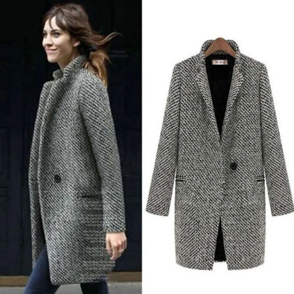 Herringbone winter coat womens 2025