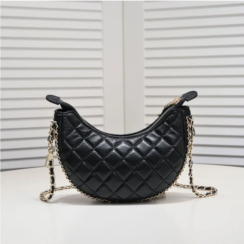 Designer Women s Shoulder Bag Crossbody Bag Moon Bag 23p Handbag Fashion Parisian Handbag 2 Size Zipper Meniscus Purse Smooth Calfskin women s Makeup