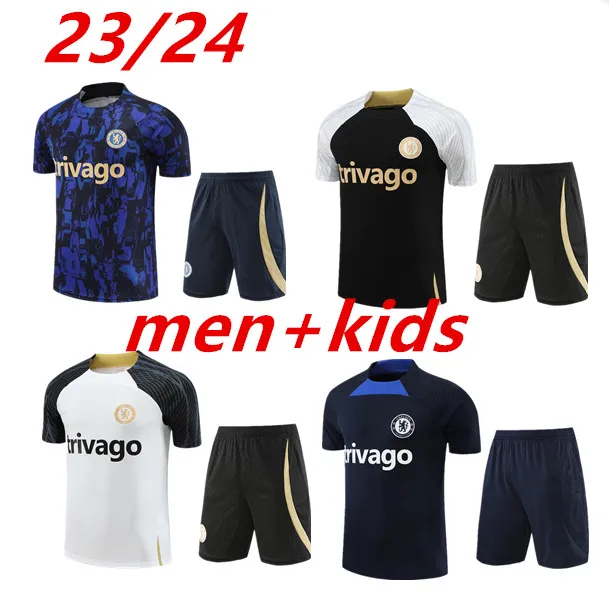 Nouveau 23 24 STERLING NKUNKU CFC Jerseys de football KANTE Enzo Jackson Mudryk 2023 2024 MADUEKE JAMES B.BADIASHILE POLO Chemise d'entraînement Chemises de football Hommes Taille Enfants