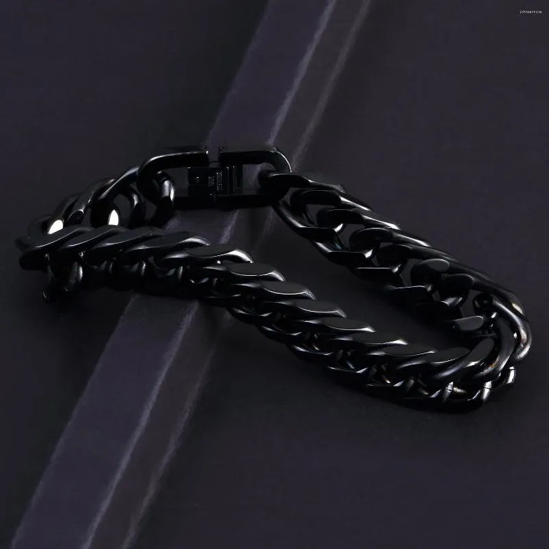 Link Bracelets Stainless Steel Bracelet - Double Woven Four-sided Grinding Chain Simple Men's