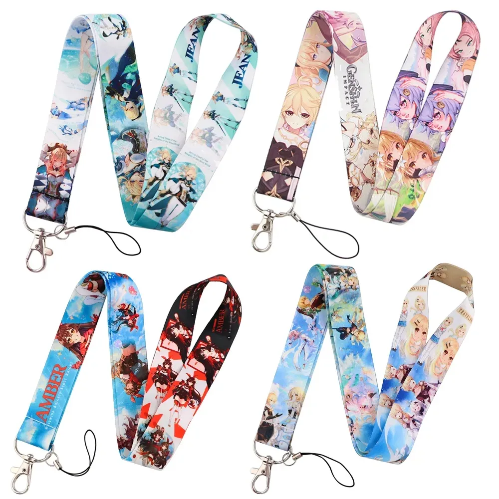 Designer Keychain Genshin Impact Neck Strap Lanyards Keychain Badge Holder ID Card Pass Hang Rope Lariat Lanyard for Key Rings Accessories dhgate