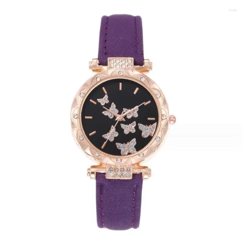 Wristwatches POPACC Fashion Simple Watch For Women Exquisite Luxury Butterfly Digital Belt Quartz Party Decoration Friend Gift