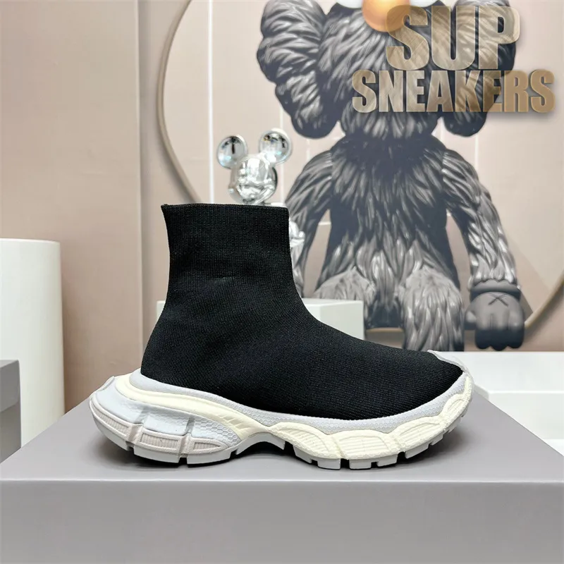 Atacado Top Designer 3XL Sock Sapatos Moda Mens Mulheres Respirável Plataforma Sneaker Preto Branco Malha Stretch Esportes Sapato Casual Luxo Treinadores Ao Ar Livre Com Caixa