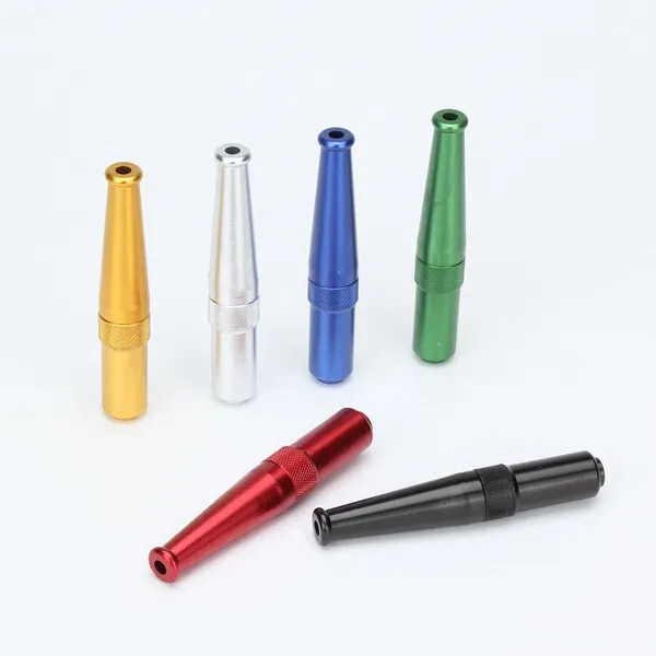 Colorful Aluminium Alloy Mini Pipes Torpedo Style Herb Tobacco Portable Removable Filter Innovative Handpipes Filter Mouthpiece Cigarette Holder