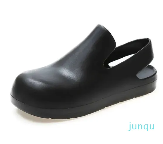 Sandales d'été à fond souple pour femmes, chaussures plates simples, vêtements d'extérieur, chaussures de pluie Baotou, chaussures d'eau en plastique, vert, noir, marron, T230208