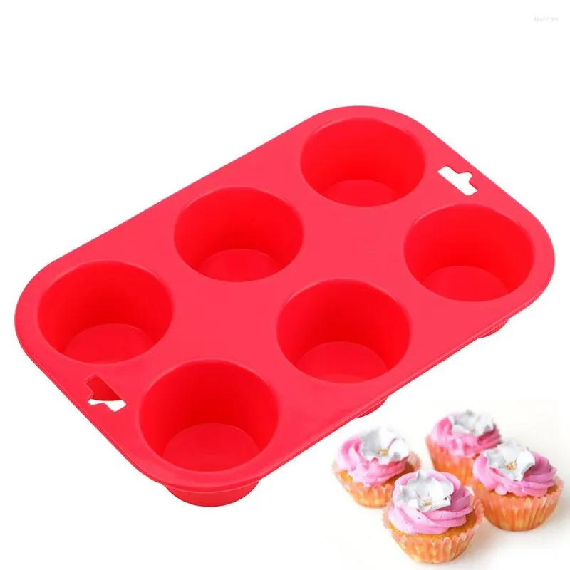 Bakvormen Cakevorm Muffin Moussi Vorm 6 Gaten Siliconen Ronde Ijsbakje Pudding DIY Tool Chocolade Cup