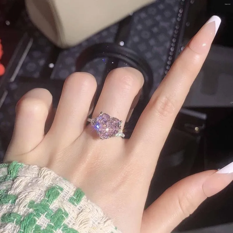 DHgate Resizable Pink Heart Wedding Rings for Women Cute Jewelry Gift for Girls Fashionable Dating Accessories Jewelry