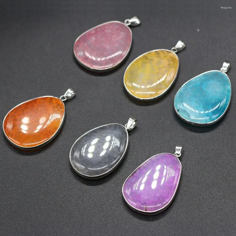 Pendant Necklaces Natural Dragon Veins Agates Fashion Water Drop Shape Pendants For Jewelry Making DIY Necklace Charm Accessories Gifts