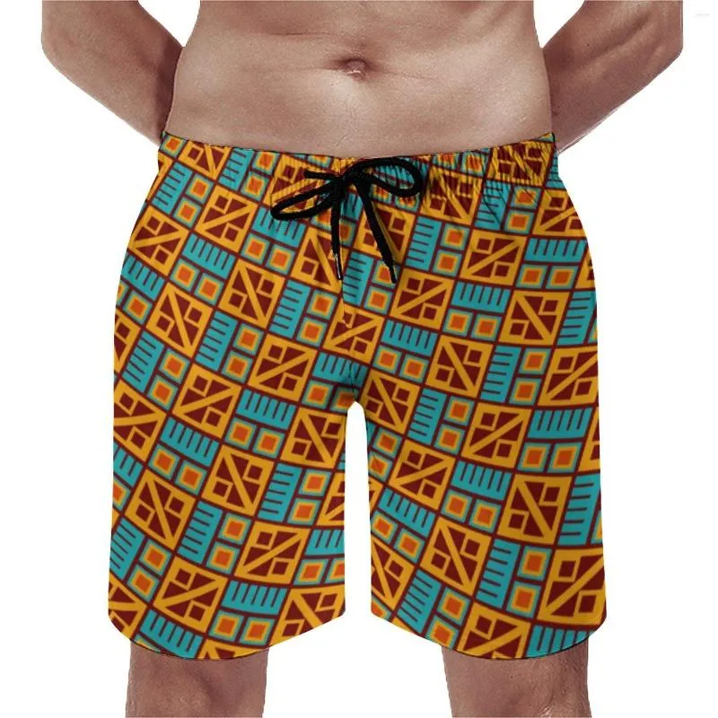 Herren Shorts Board African Tribal Cute Hawaii Badehose Retro Design Druck Schnell trocknend Sportbekleidung Trendy Plus Size Strand