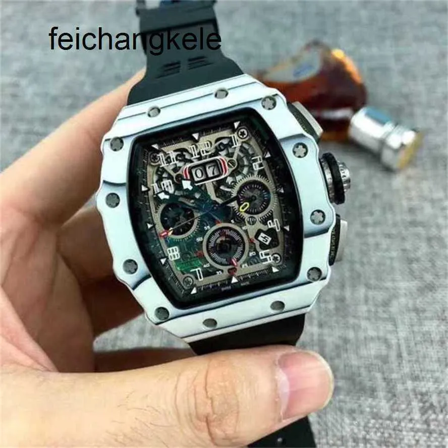 Richardmill Watches Automatic Mechanical Watch Milles Chao Brand Richar Carbon Fiber Mens Fully Calendar Multifunctional Per