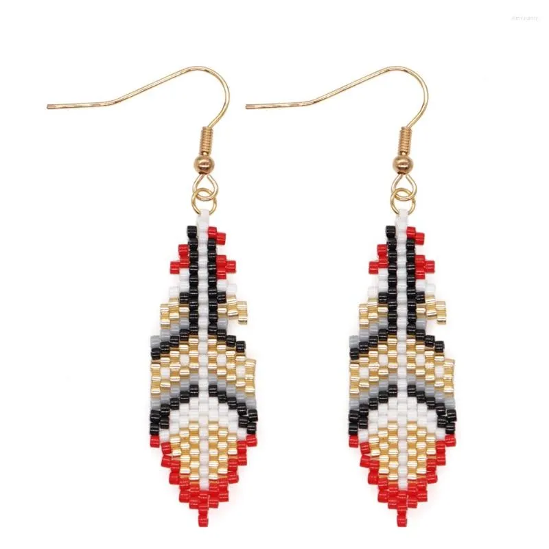 Creolen YASTYT Native Style Blatt für Frauen handgemachte Aretes Geschenk ihr Miyuki Rocailles Schmuck Ohrring Zubehör