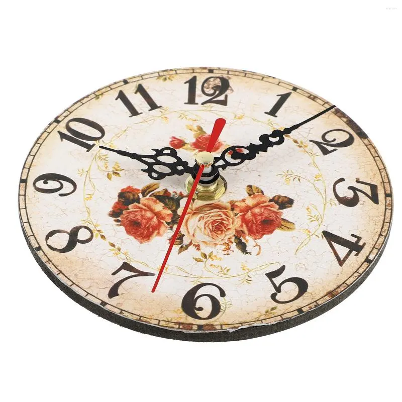 Horloges de table Horloge d'horlogerie vintage Ornement en bois Accessoire de maison Montre silencieuse Classique Rétro Ornement Décor Produits
