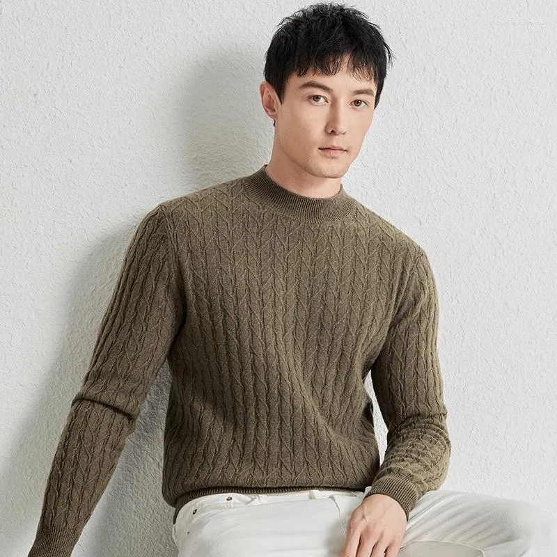 Men's Sweaters Mens Thick Pure Cashmere Wool Clothes 2023 Autumn & Winter Warm Sweater Casual O-Neck Knitwear Sheep Jumpers Pullovers