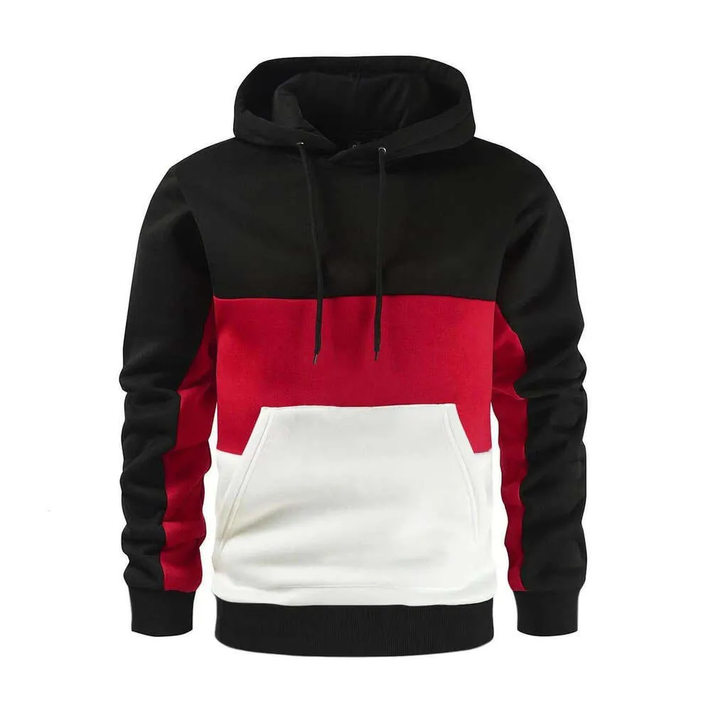 2023 novo outono e inverno masculino designer hoodies moda cor bloqueio suéter masculino bloqueio de cor moletom com capuz