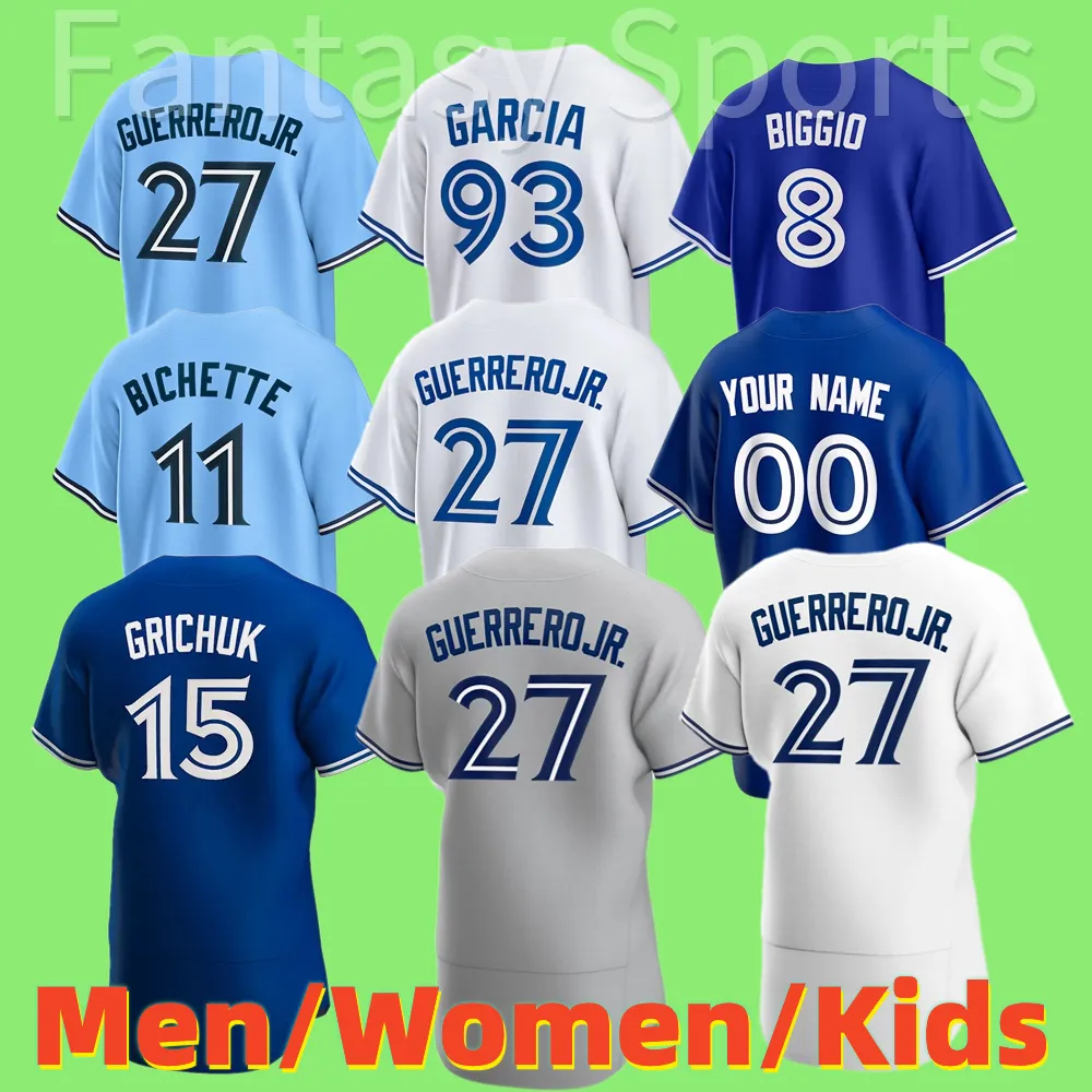 Custom 26 Matt Chapman Baseball Jerseys 6 Alek Manoah 27 Vladimir Guerrero Jr. Kevin Kiermaier 93 Yimi Garcia 4 George Springer Keith Hernandez Bo Bichette Custom