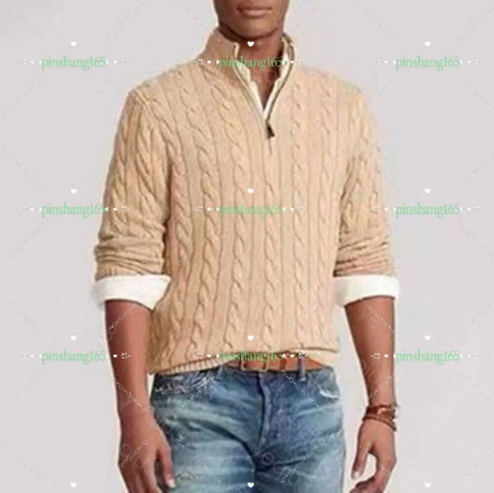 Maglione da uomo in pile invernale spesso mezza cerniera collo alto pullover caldo qualità sottile maglia di lana di design maglieria casual maglioni zip marca felpa in cotone taglia asiatica d