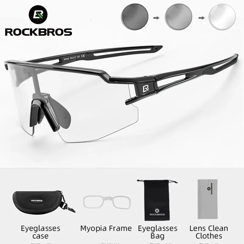 Outdoor Eyewear ROCKBROS Cycling Glasses UV400 Pochromic Sun Protection Sports Eyewear Bicycle Glasses MTB Road Myopia frame Bike Sunglasses 230928