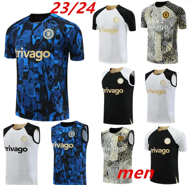 Ny 23 24 CFC Soccer JerseysShort Sleeved Suit Kante Enzo Jackson Mudryk Madueke James B.Badiashile Polo Vest Training Shirt Football Shirts Män storlek