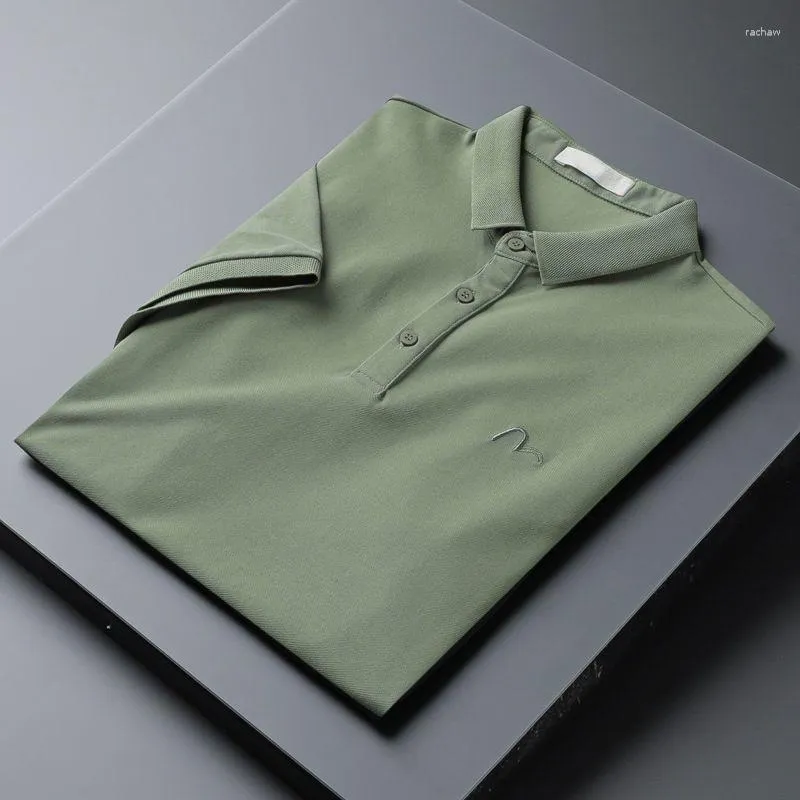 Polos pour hommes été pur coton revers T-shirt Polo affaires à manches courtes mince Paolo vêtements mode