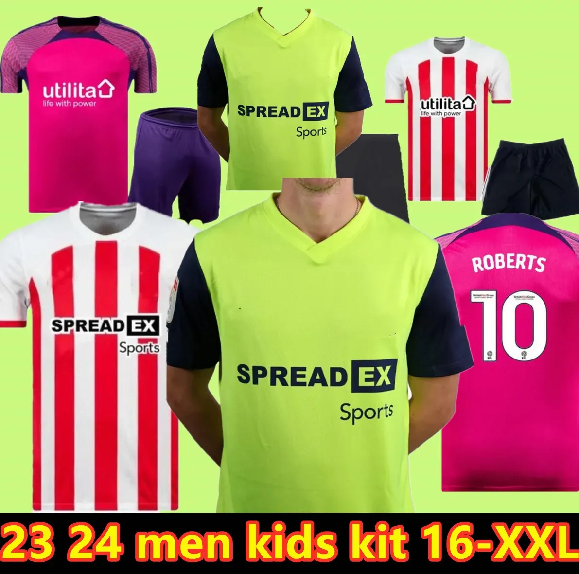 23 24 Sunderlands Soccer Jerseys Stewart SIMMS ROBERTS AMAD CLARKE DAJAKU EMBLETON EVANS O'NIEN Maillot de football PRITCHARD Hommes Kit Enfants 2024