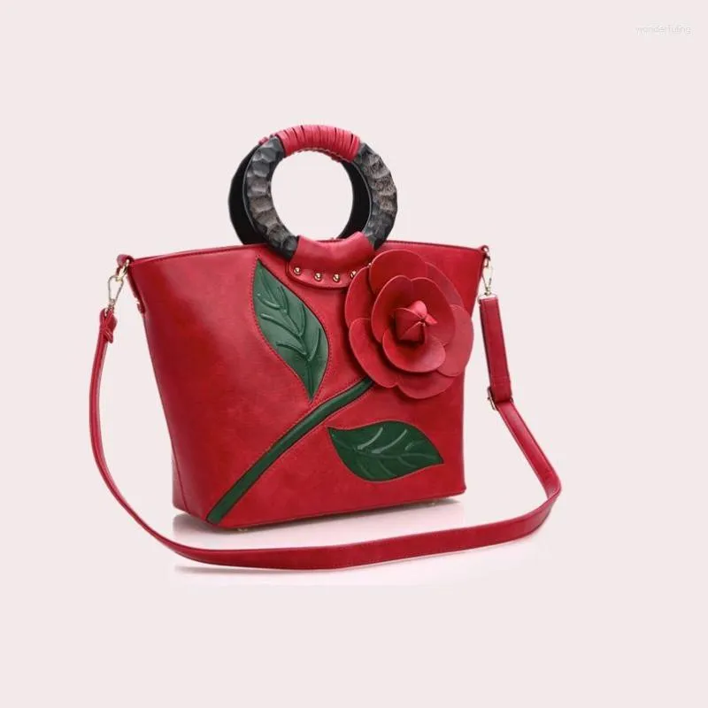 Avondtassen Damesmode Stereoscopisch Roze Bloemen Textuur Tote Dame Handtassen Schoudertas Crossbody Kantoor Dagelijks Nationale stijl