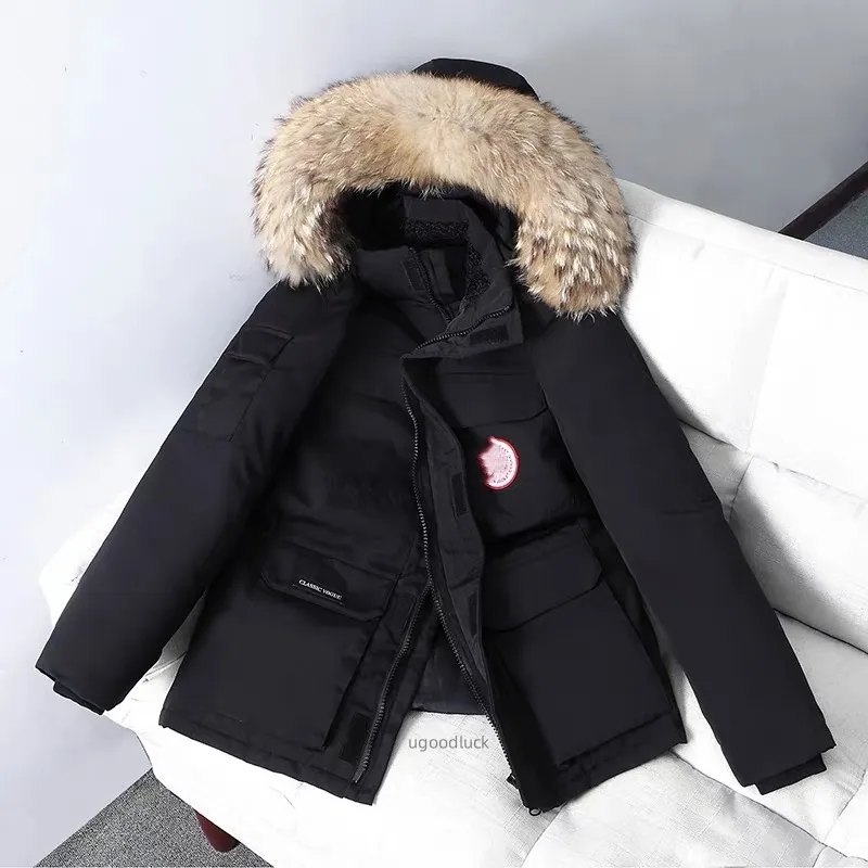 Tasarımcı Erkek Kadın Kaz Dışarı Kış İş Giysisi Açık Moda Kalın Moda Sıcak Çift Günlük Ceket 625 Klasik