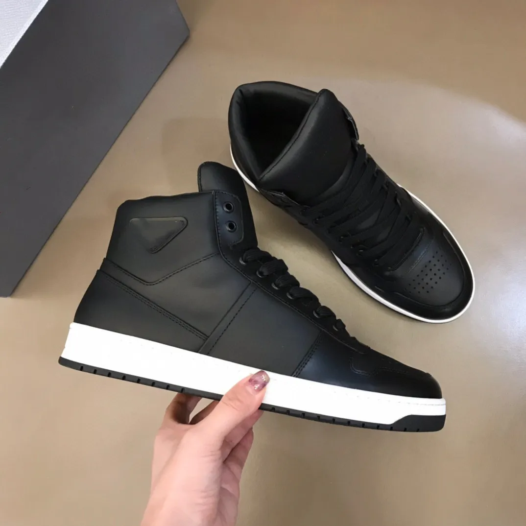 Whoelsale Nylon Leather Technical High Top Sneaker Shoes Fabric Re-Nylon Chunky Rubber Casual Walking Discount Trainer With Box.EU38-46