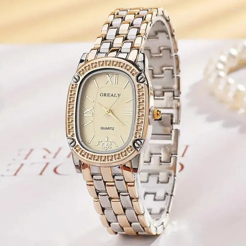 Relojes de pulsera Relojes de mujer de moda Reloj de cuarzo para mujer Pulseras Verde Simple Oro rosa Reloj de lujo femenino