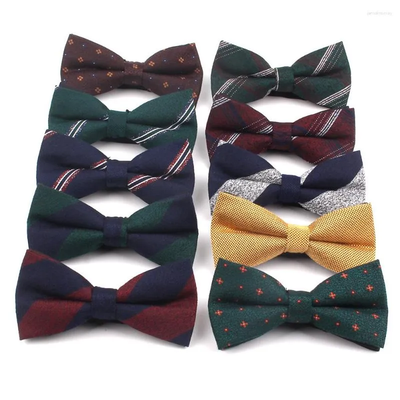 Laços de algodão homens gravata clássica gravata para mulheres bowknot casual meninos cravats xadrez festa de casamento masculino