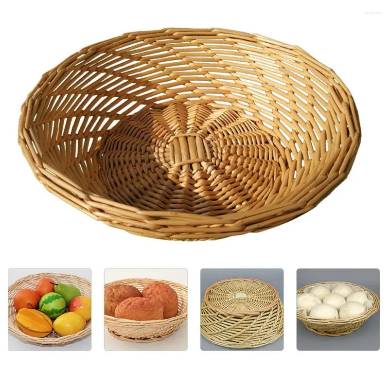 Geschirrsets Sets Wicker Basket Home Brot gewebtes Körbe Obst Gemüse Küchen Organizer Snack Behälter