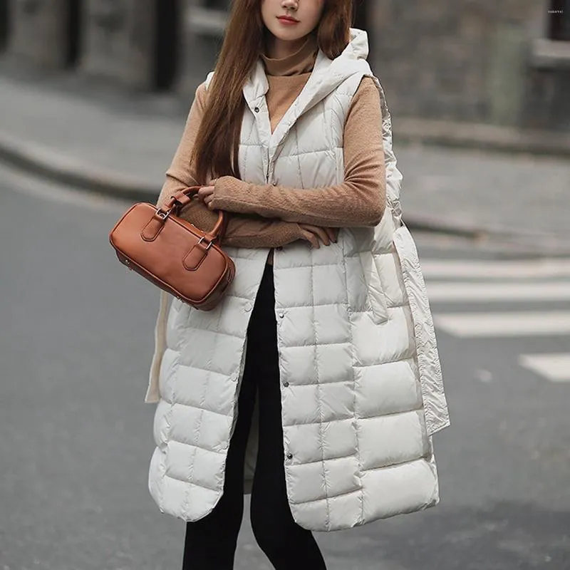 Plus Longline Hooded Puffer Vest